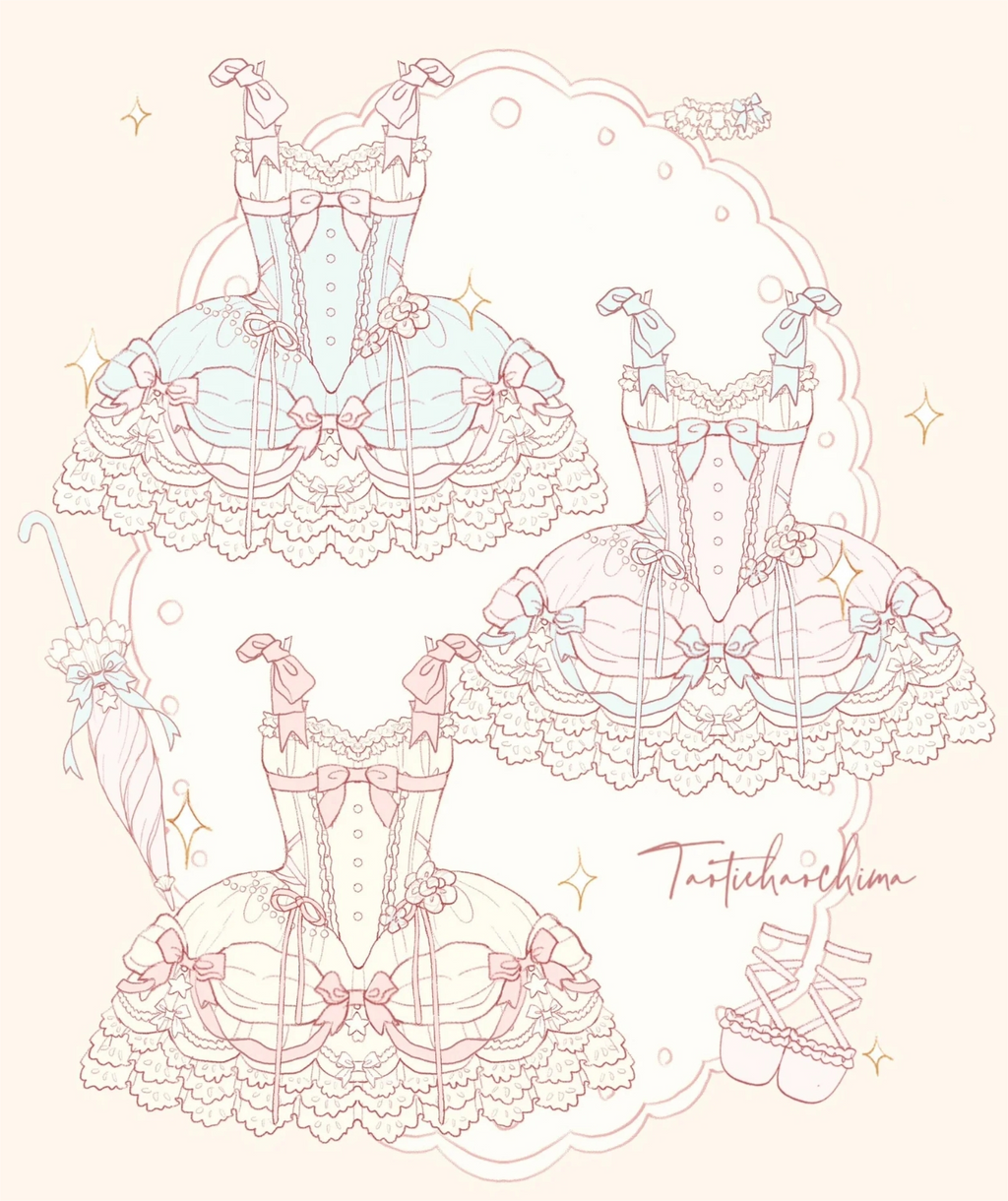 Creamy Lace Marie Antoinette Style Short Dress