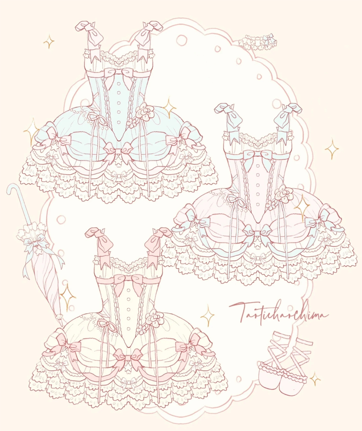 Creamy Lace Marie Antoinette Style Short Dress