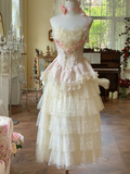 Blooming Flowers Lace Marie Antoinette Style Dress Set