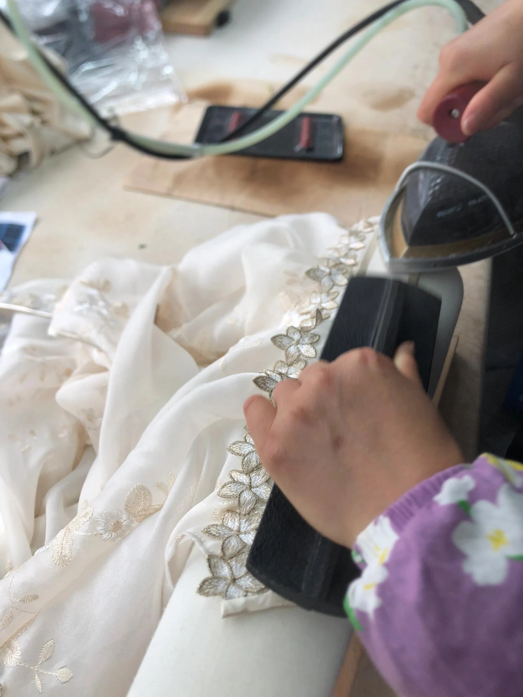 Creamy Lace Marie Antoinette Style Short Dress