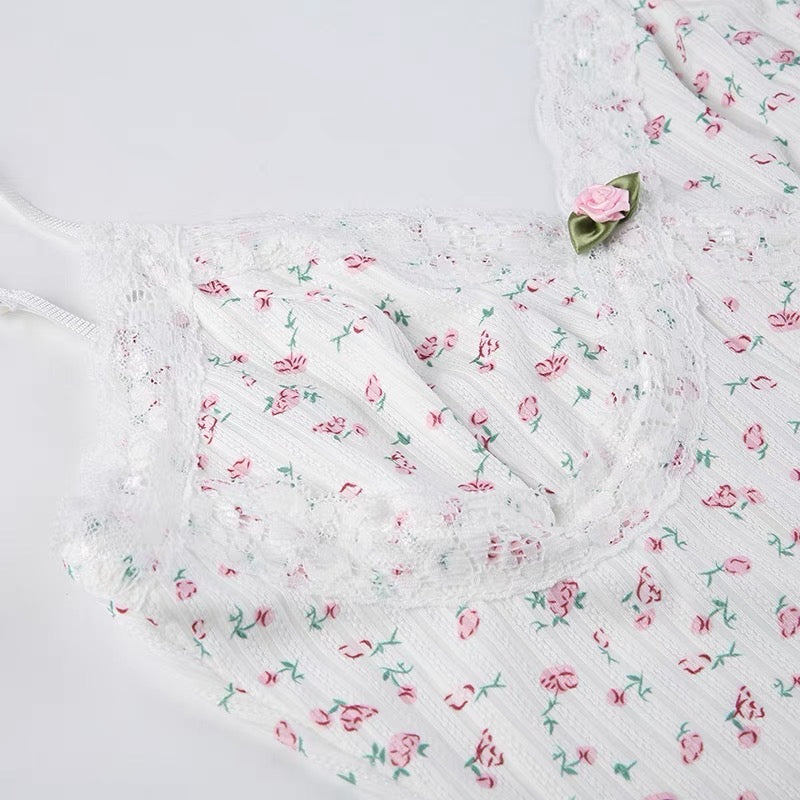 Floral V-Neck Slim-Fit Romper