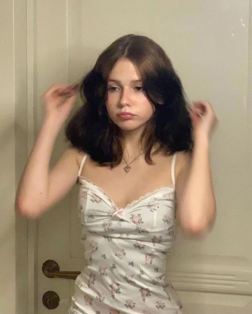 Floral Lace Trim Camisole Bodycon Nightdress