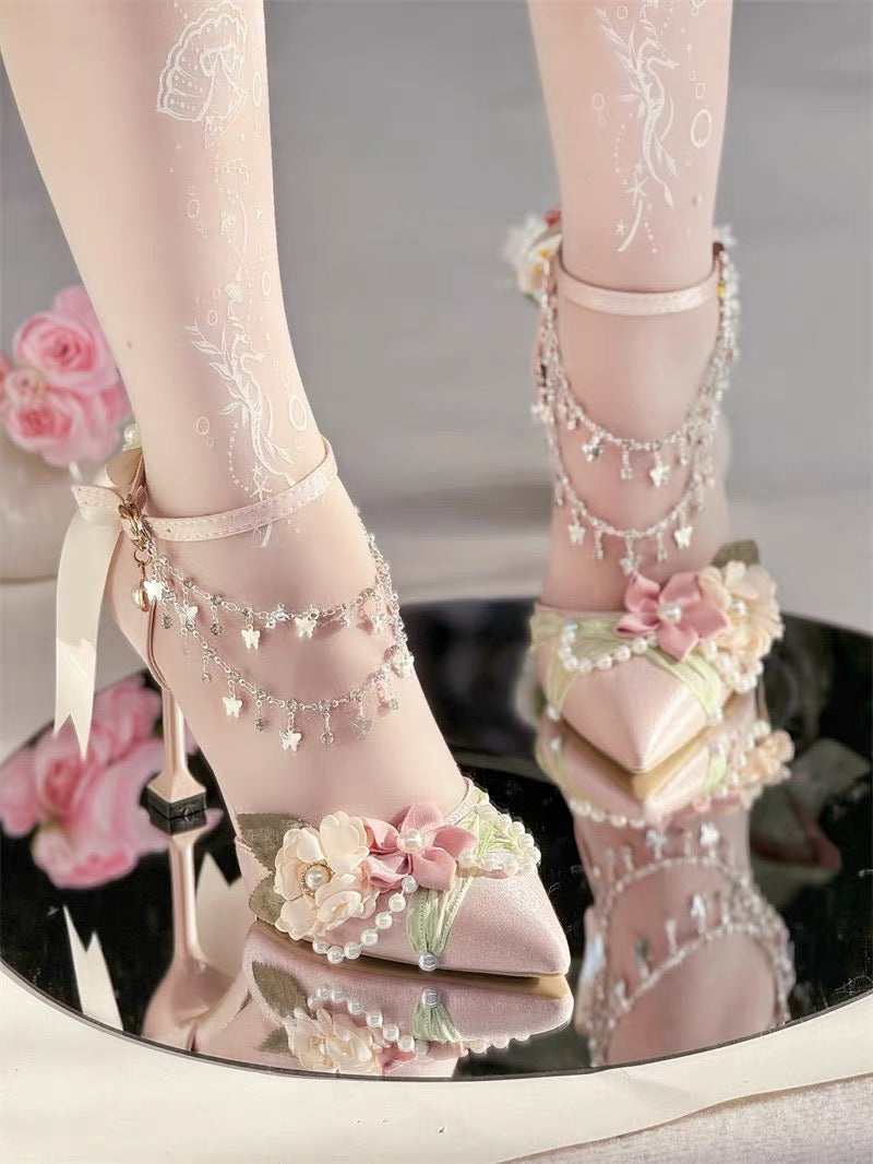Flower High Heels Paris Wedding Shoes