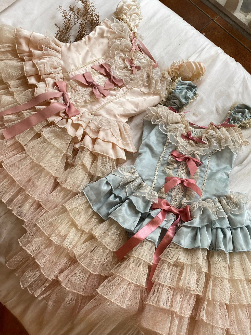 Blue Lace Marie Antoinette Style Short Dress